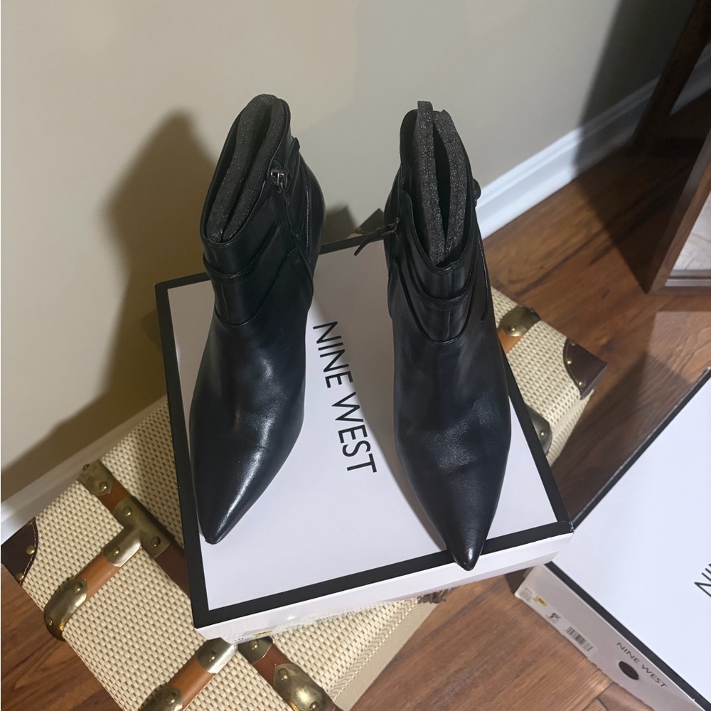 Nine West Sleek Black Ankle Booties